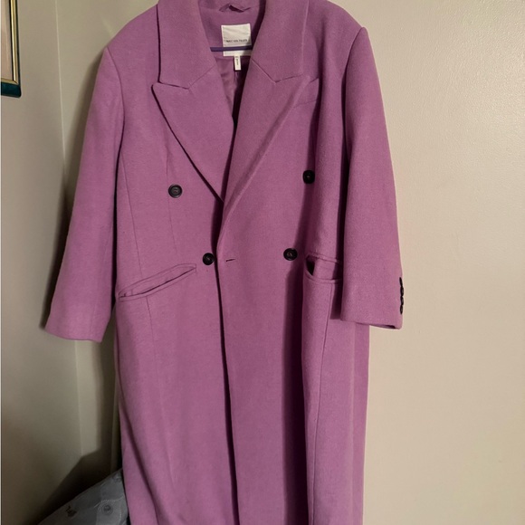 Elegant Women's Purple Double-Breasted Coat Anthropologie - Picture 6 of 7